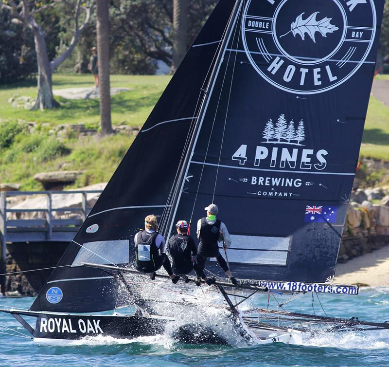 18ft Skiff JJ Giltinan Championship: The Oak Double Bay-4 Pines, third in today's Invitation Race photo copyright Frank Quealey taken at Australian 18 Footers League and featuring the 18ft Skiff class
