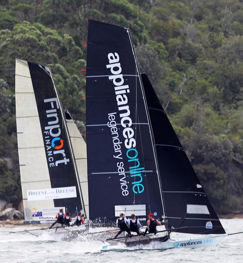 18ft Skiff JJ Giltinan Championship day 1: Appliancesonline races past Finport Finance on the second run to Obelisk Bay photo copyright Frank Quealey taken at Australian 18 Footers League and featuring the 18ft Skiff class