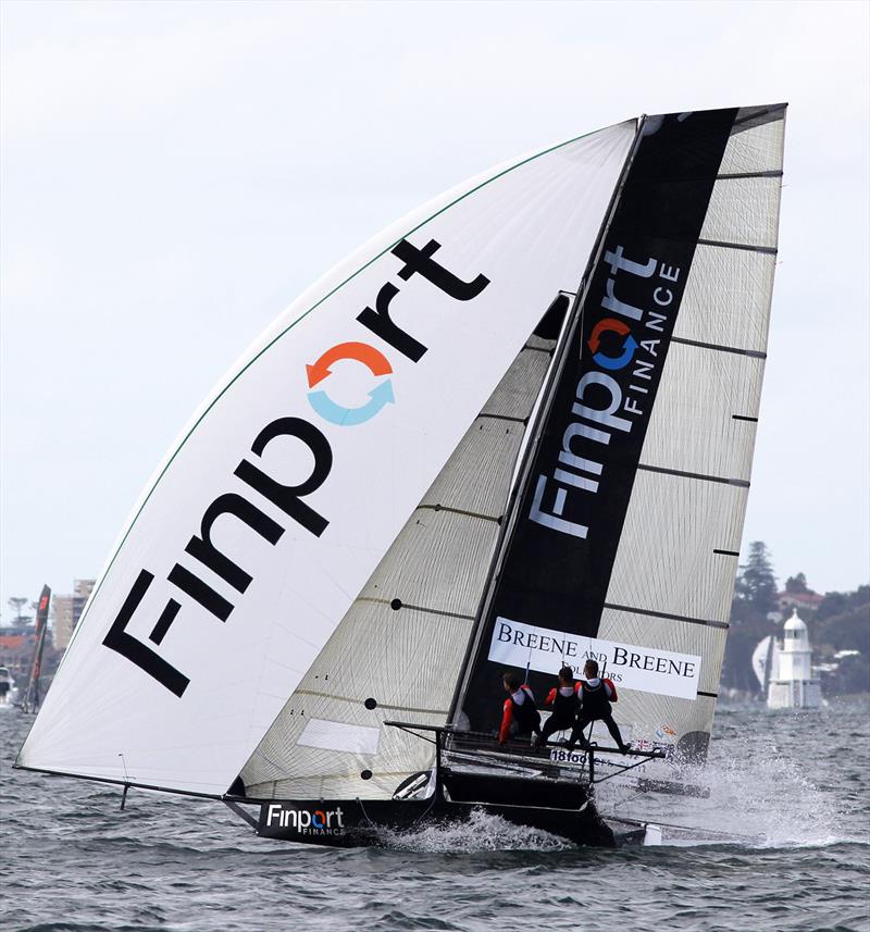 18ft Skiff JJ Giltinan Championship day 1: Finport Finance finished third in today's race photo copyright Frank Quealey taken at Australian 18 Footers League and featuring the 18ft Skiff class