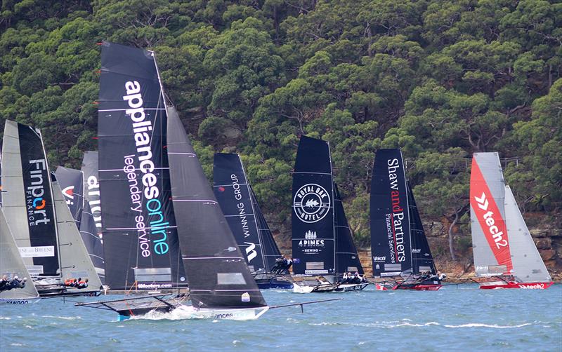 18ft Skiff JJ Giltinan Championship day 1: tech2 wins the start - photo © Frank Quealey