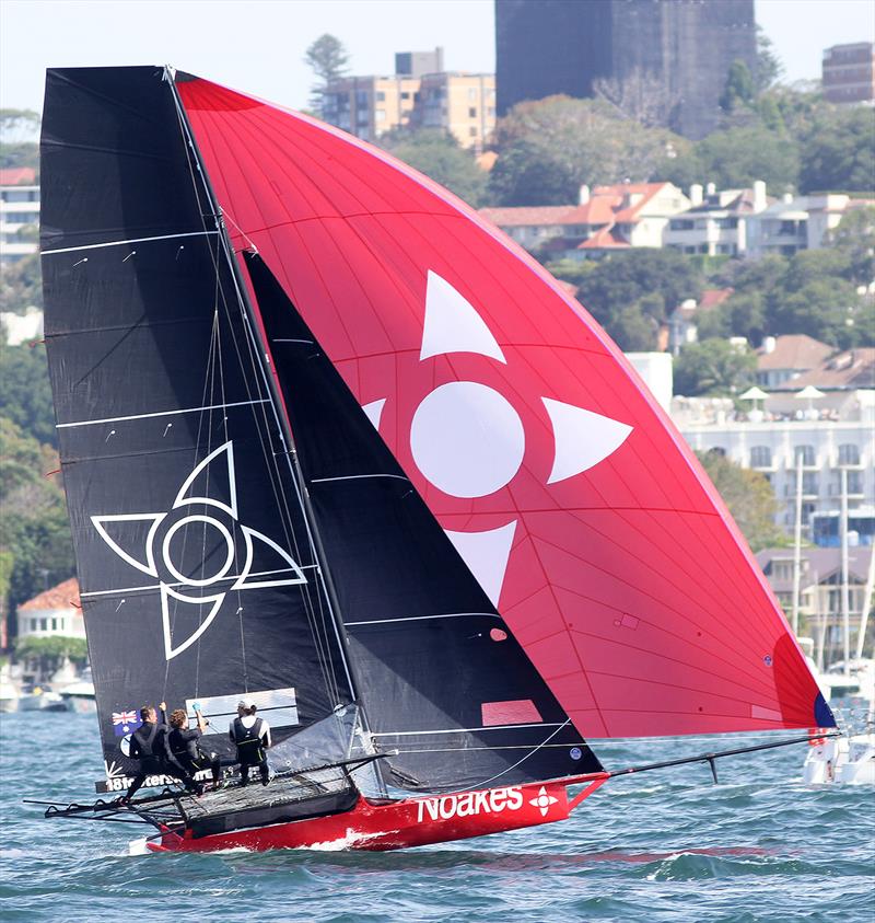 18ft Skiff JJ Giltinan Championship day 2: Noakesailing third for the entire race photo copyright Frank Quealey taken at Australian 18 Footers League and featuring the 18ft Skiff class