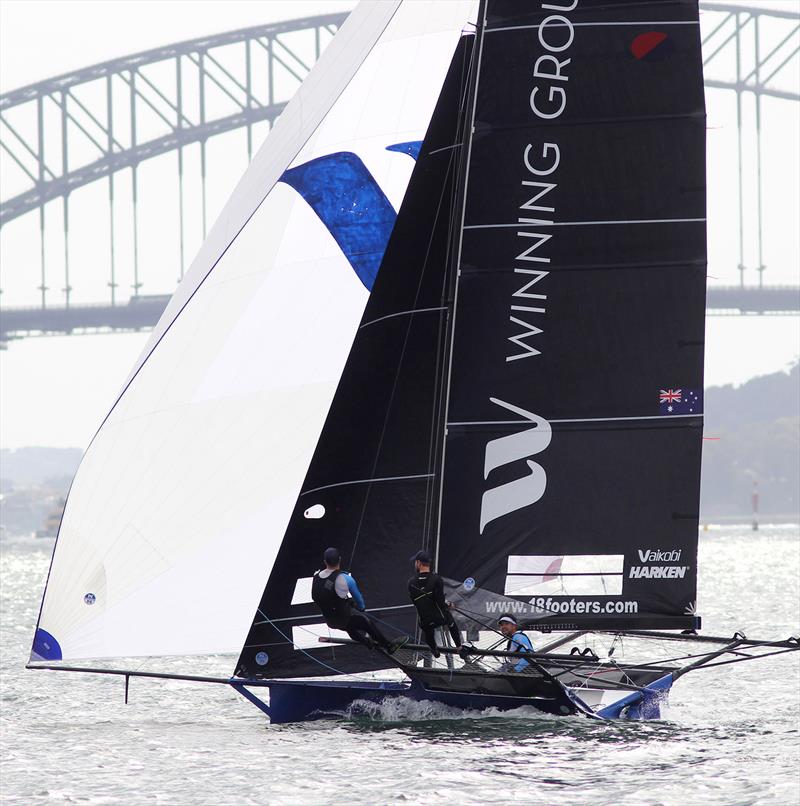 18ft Skiff JJ Giltinan Championship day 4: Yandoo Winning Group coming back after a slow start to the day photo copyright Frank Quealey taken at Australian 18 Footers League and featuring the 18ft Skiff class