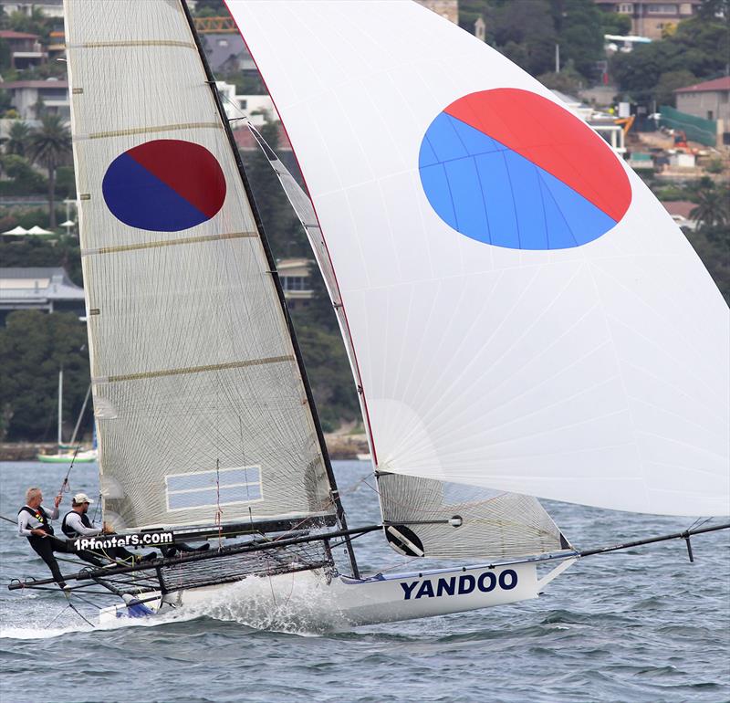 18ft Skiff JJ Giltinan Championship day 5: Yandoo team finished a good seventh photo copyright Frank Quealey taken at Australian 18 Footers League and featuring the 18ft Skiff class