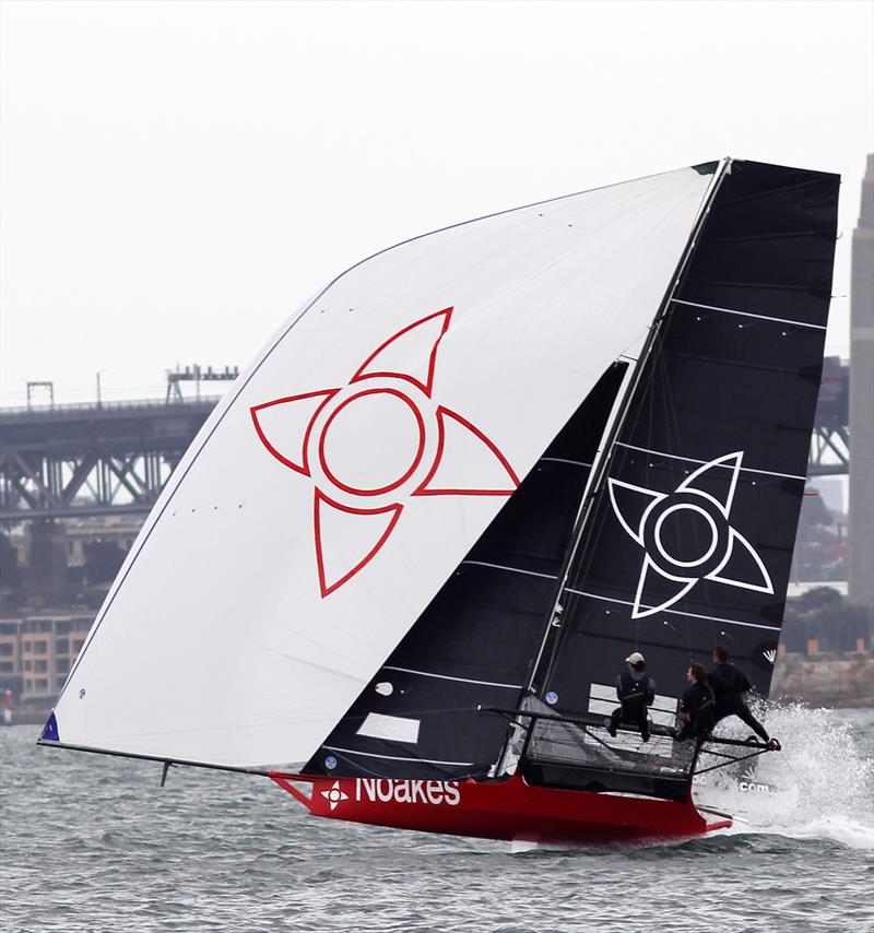 18ft Skiff JJ Giltinan Championship day 5: Noakesailing fast downwind photo copyright Frank Quealey taken at Australian 18 Footers League and featuring the 18ft Skiff class