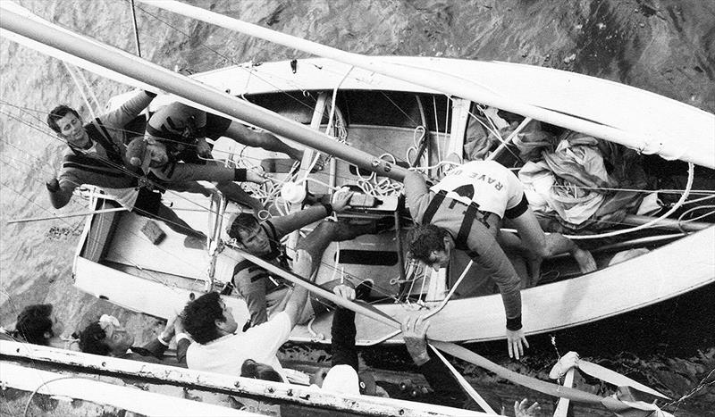 Travelodge crew of the 1960s accepting one of many championship winners ribbons - photo © Archive