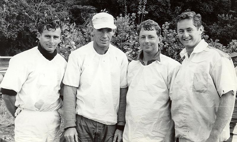 1965 18ft Skiff World Champions (l-r) Bob Holmes, Bob Sheridan, Hugh Cooke, Bob Hagley photo copyright Archive taken at Australian 18 Footers League and featuring the 18ft Skiff class