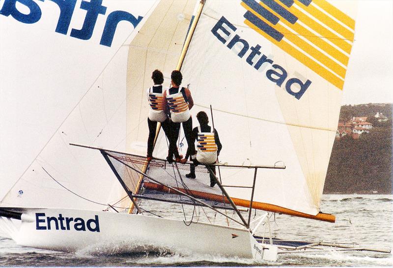 Julian Bethwaite was in the bow of the 1986 JJ Giltinan champion Entrad photo copyright Archive taken at Australian 18 Footers League and featuring the 18ft Skiff class