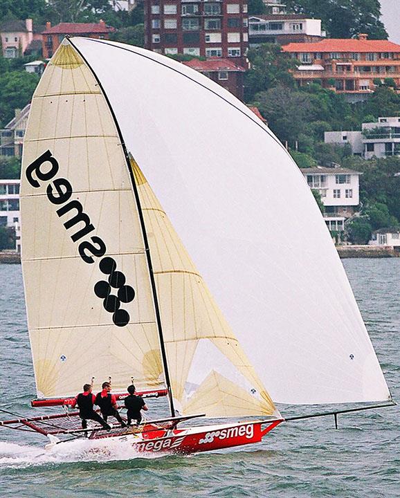 Smeg in the late 1990s photo copyright Frank Quealey taken at Australian 18 Footers League and featuring the 18ft Skiff class