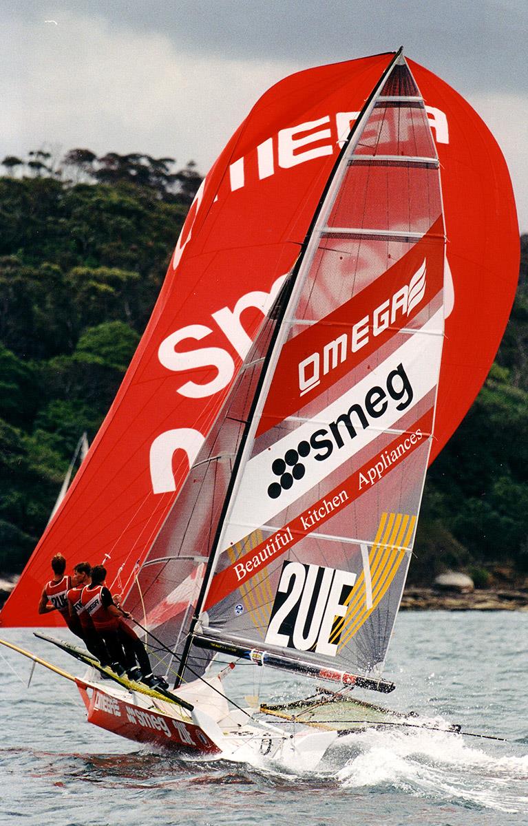Omega Smeg-2UE won the 1997 and 1998 JJ Giltinan Championships photo copyright Frank Quealey taken at Australian 18 Footers League and featuring the 18ft Skiff class