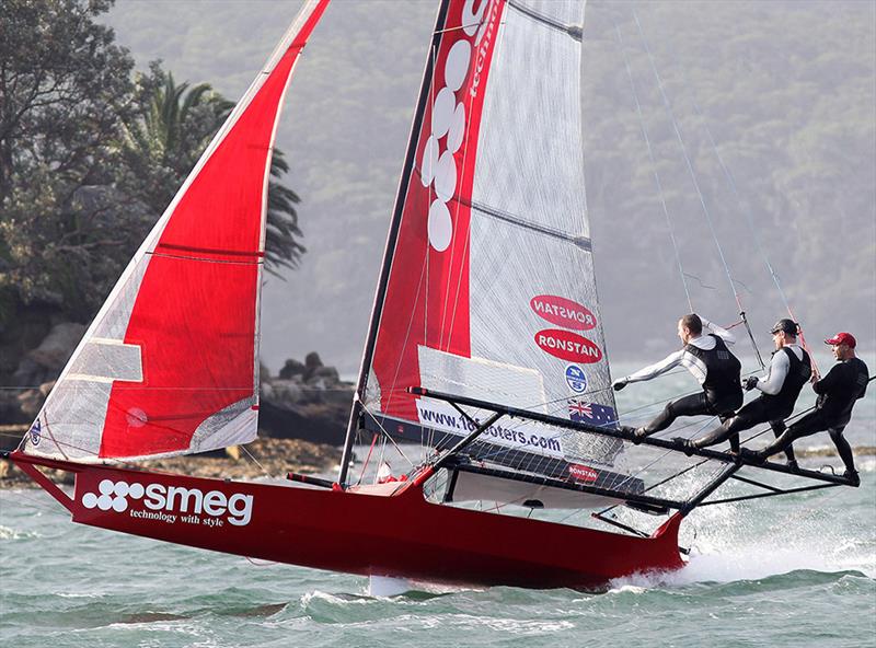 Smeg crew prepare for a fast two-sail reach across Sydney Harbour in a South East wind - photo © Frank Quealey