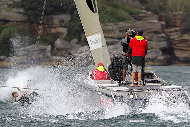 Working hard upwind in a Sydney Harbour Nor'Easter - photo © Frank Quealey