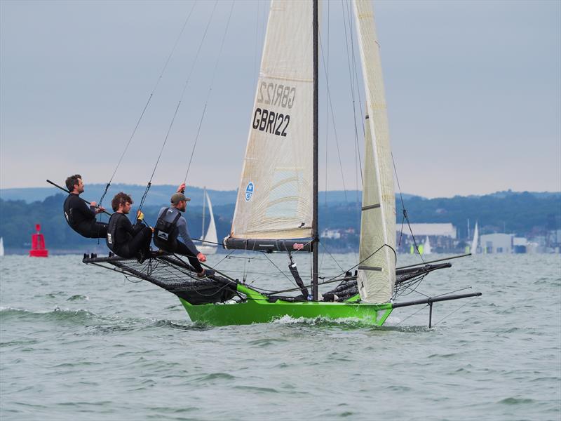 UK 18ft Skiff Solent Grand Prix Series Round 3 photo copyright Kate Sullivan taken at Calshot Sailing Club and featuring the 18ft Skiff class