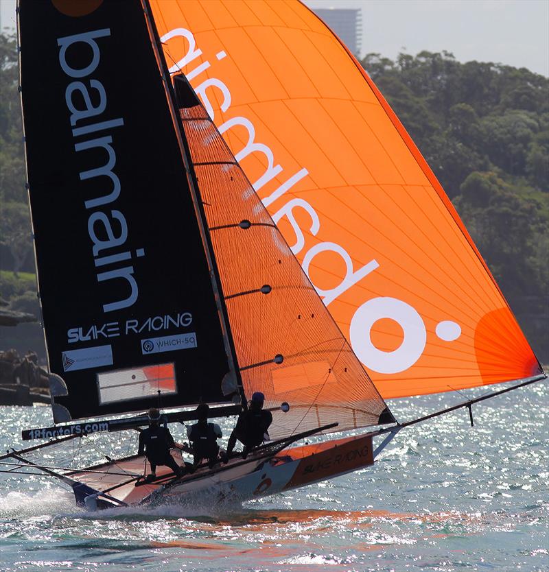Balmain Slake came from behind to win Race 1 of the Spring Championship last Sunday photo copyright Frank Quealey taken at Australian 18 Footers League and featuring the 18ft Skiff class