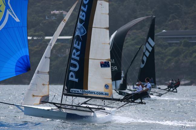 18ft Skiff NSW Championship race 2 photo copyright Frank Quealey taken at Sydney Flying Squadron and featuring the 18ft Skiff class