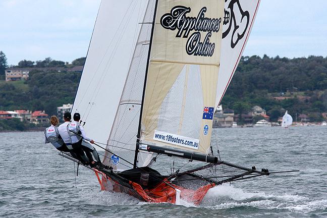 N.S.W. 18ft Skiff Championship race 2 photo copyright Frank Quealey taken at Sydney Flying Squadron and featuring the 18ft Skiff class