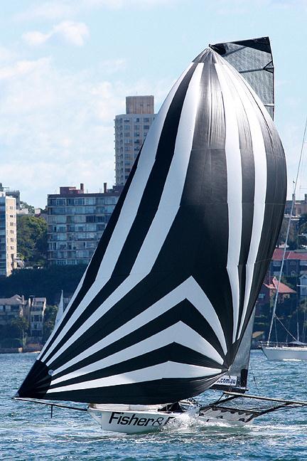 N.S.W. 18ft Skiff Championship race 2 photo copyright Frank Quealey taken at Sydney Flying Squadron and featuring the 18ft Skiff class