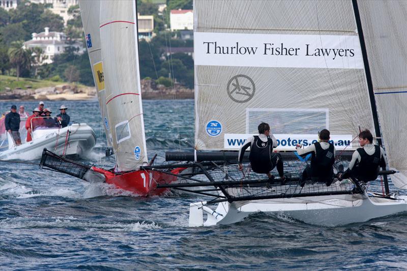 High winds for JJ Giltinan Championship race 3 photo copyright Frank Quealey taken at Sydney Flying Squadron and featuring the 18ft Skiff class