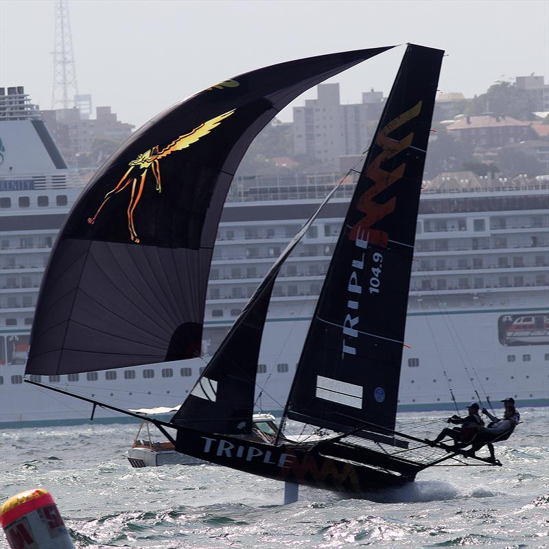 Triple M finished second to Smeg in Race 7 photo copyright Frank Quealey taken at Australian 18 Footers League and featuring the 18ft Skiff class