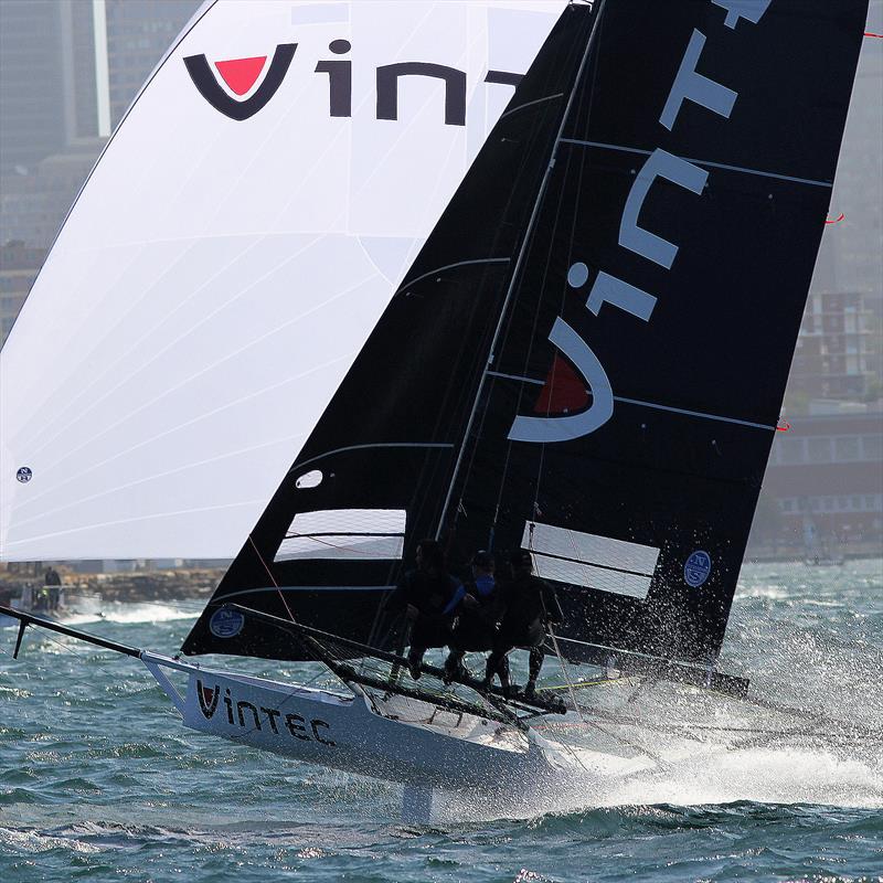 Vintec comes home 5th in Race 8 photo copyright Frank Quealey taken at Australian 18 Footers League and featuring the 18ft Skiff class