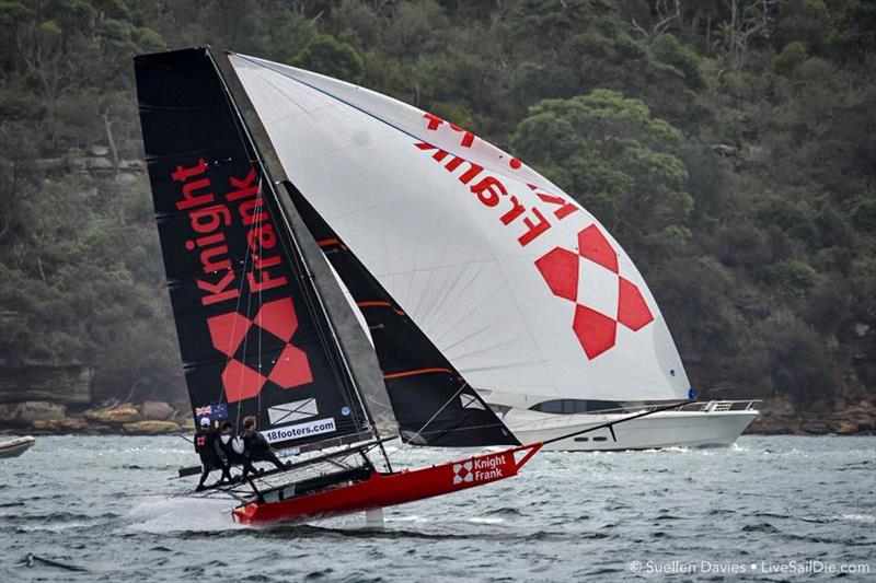 Race 2, JJ Giltinan 18ft Championship, Sydney, March 4, 2018 photo copyright Suellen Davies / Auckland Skiff League taken at  and featuring the 18ft Skiff class