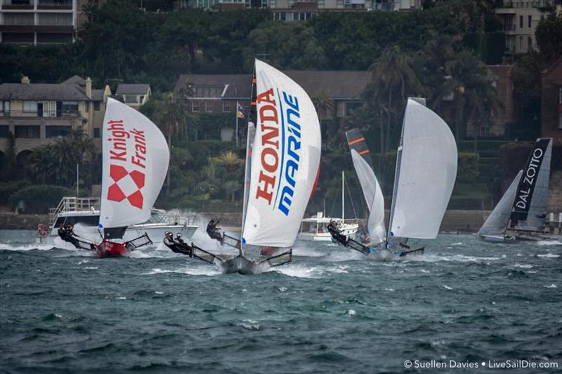 Race 2, JJ Giltinan 18ft Championship, Sydney, March 4, 2018 photo copyright Suellen Davies / Auckland Skiff League taken at  and featuring the 18ft Skiff class