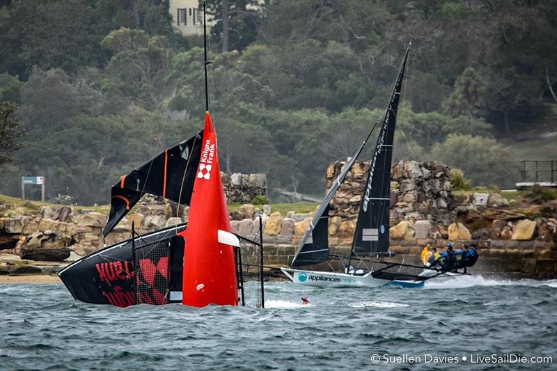 Race 2, JJ Giltinan 18ft Championship, Sydney, March 4, 2018 photo copyright Suellen Davies / Auckland Skiff League taken at  and featuring the 18ft Skiff class