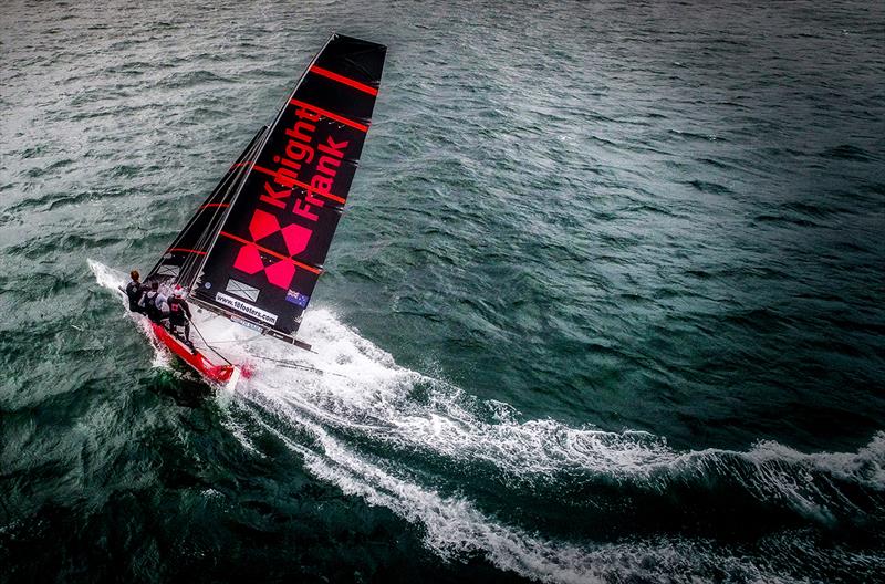 2 - Knight Frank does a stern dive - Race 2, JJ Giltinan 18ft Championship - photo © Jono Witty - Aeromedia.com.au