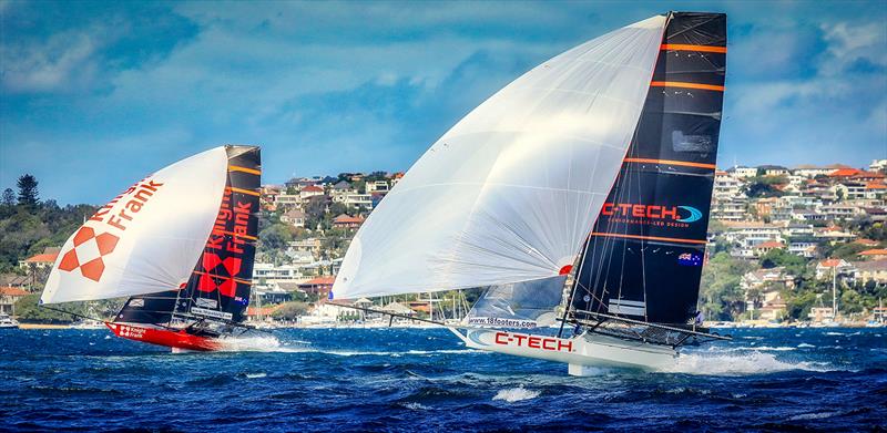 Race 3, JJ Giltinan 18ft Skiff Championship, Sydney, March 6, 2018 photo copyright Michael Chittenden taken at Australian 18 Footers League and featuring the 18ft Skiff class