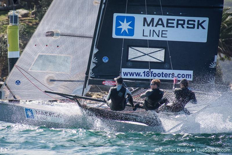 Maersk - Race 3, JJ Giltinan 18ft Skiff Championship - Sydney, March 6, 2018 photo copyright Suellen Davies / Auckland Skiff League taken at Royal Akarana Yacht Club and featuring the 18ft Skiff class