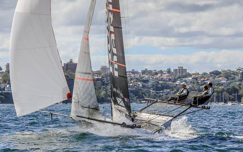 Day 6, JJ Giltinian 18ft Skiff Championship, Sydney, March 10, 2018 photo copyright Michael Chittenden taken at Australian 18 Footers League and featuring the 18ft Skiff class