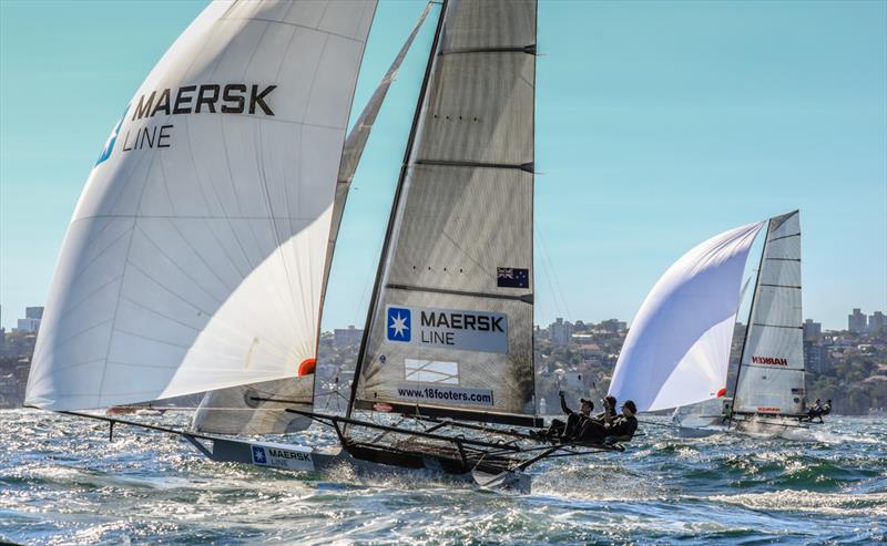 Final day, 2018 Giltinan 18fter International Championship, Sydney, Match 11, 2018 photo copyright Michael Chittenden taken at Australian 18 Footers League and featuring the 18ft Skiff class