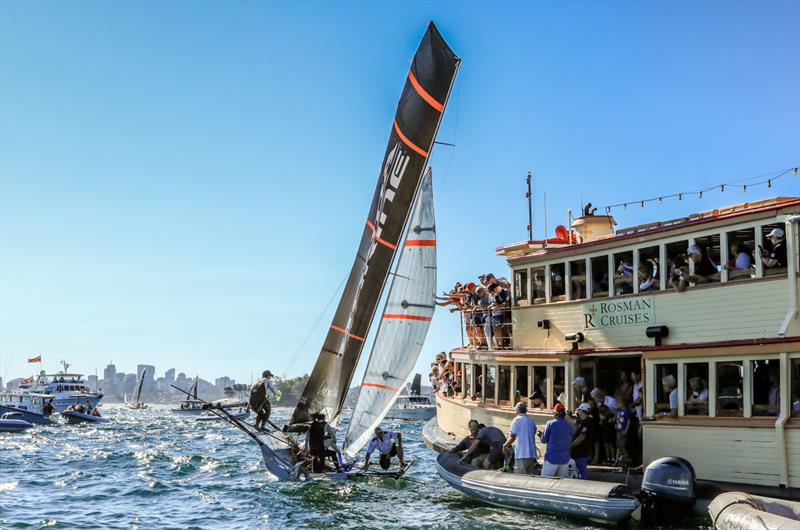 Honda Marine with their winner's ribbon - Final day, 2018 Giltinan 18fter International Championship, Sydney, Match 11, 2018 - photo © Michael Chittenden