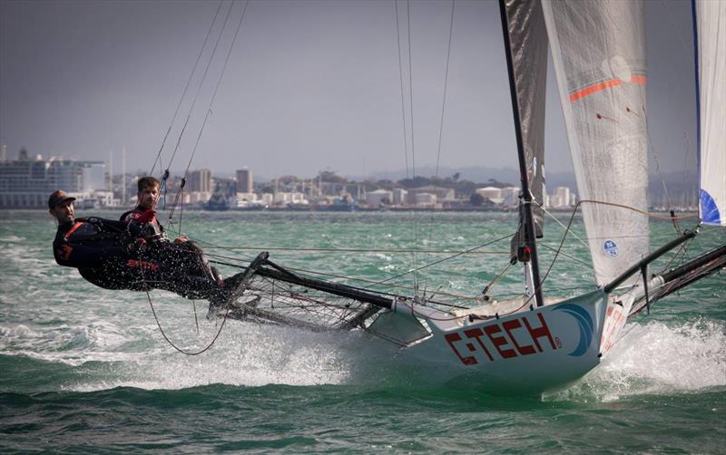 C-Tech - 18ft skiff - Waitemata Harbour  photo copyright Suellen Davies / Auckland Skiff League taken at Royal Akarana Yacht Club and featuring the 18ft Skiff class