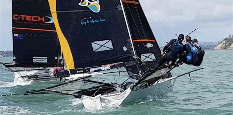 ASCC and C-Tech - 18ft skiff - Waitemata Harbour  photo copyright Suellen Davies / Auckland Skiff League taken at Royal Akarana Yacht Club and featuring the 18ft Skiff class