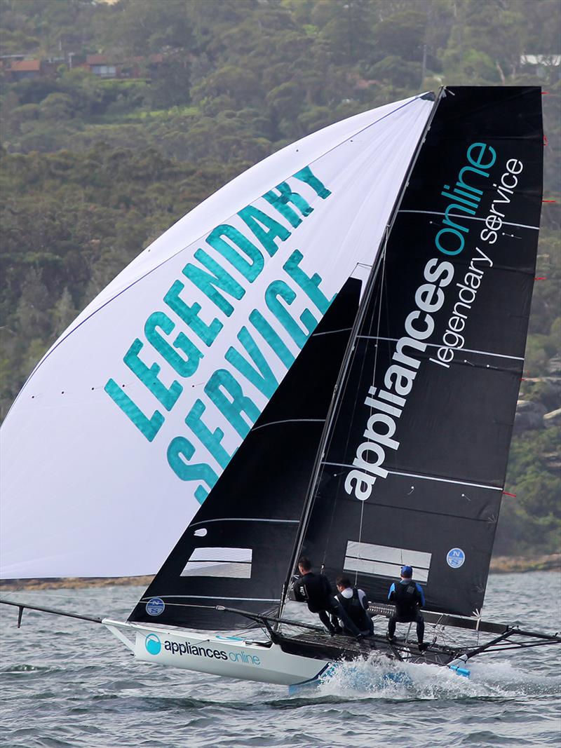 Appliancesonline was mid fleet for most of 18ft Spring Championship Race 2 photo copyright Frank Quealey taken at Australian 18 Footers League and featuring the 18ft Skiff class