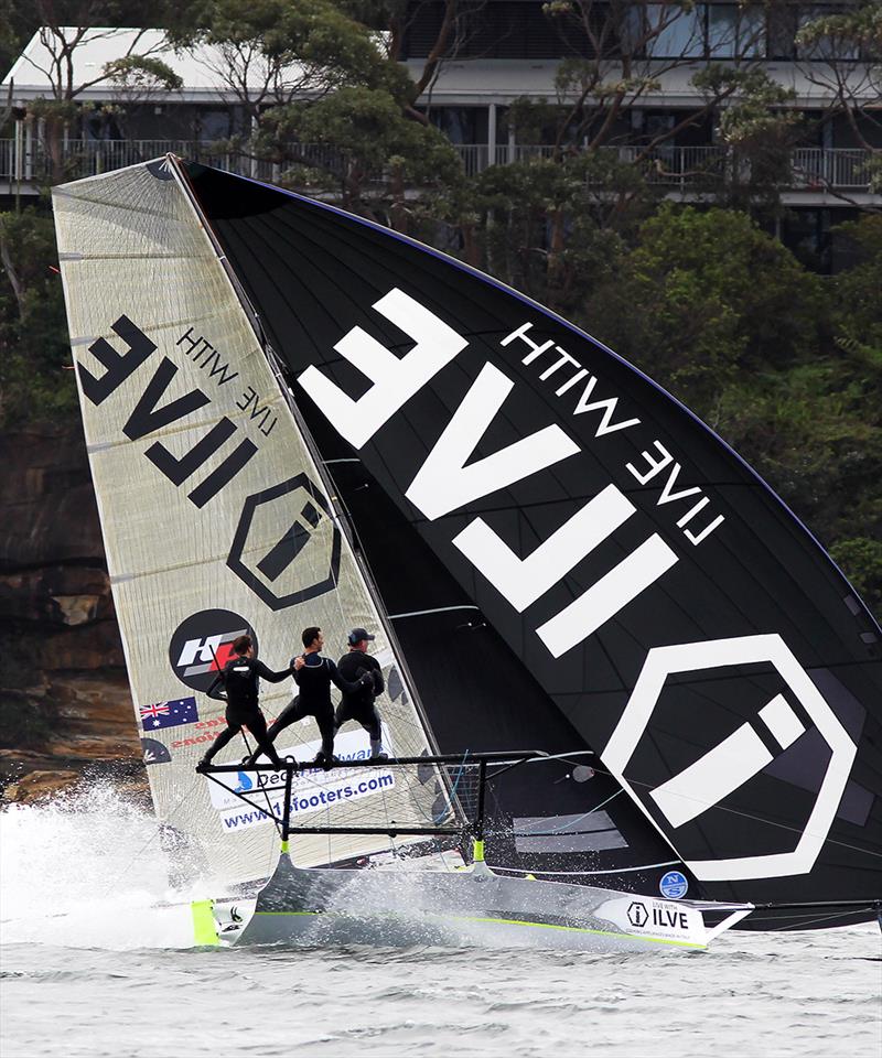 Looks a rocky for the Ilve crew, but they had it all under control to finish in fourth place of 18ft Spring Championship Race 2 photo copyright Frank Quealey taken at Australian 18 Footers League and featuring the 18ft Skiff class
