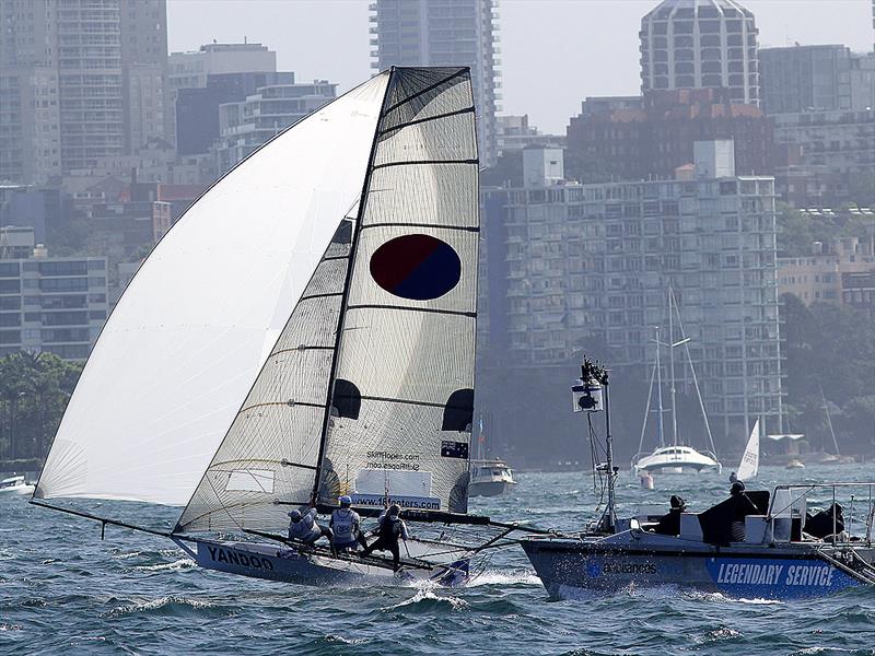 Yandoo with the video right behind photo copyright Frank Quealey taken at  and featuring the 18ft Skiff class