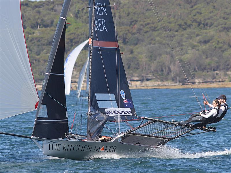 The young The Kitchen Maker-Caesarstone team continues to show consistently good for and was an excellent second in today's race photo copyright Frank Quealey taken at Australian 18 Footers League and featuring the 18ft Skiff class