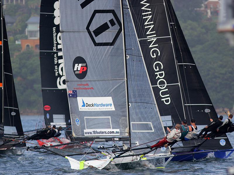 Winning Group wins the start in race 3 in the 18ft Skiff 'Supercup' 2018 - photo © Frank Quealey