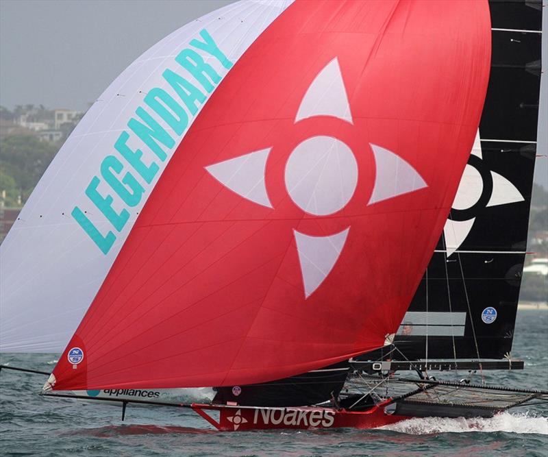 Noakesailing and Appliancesonline race to the finish in the first race on Sydney Harbour today - 2019 NSW 18ft Skiff Championship - photo © Frank Quealey