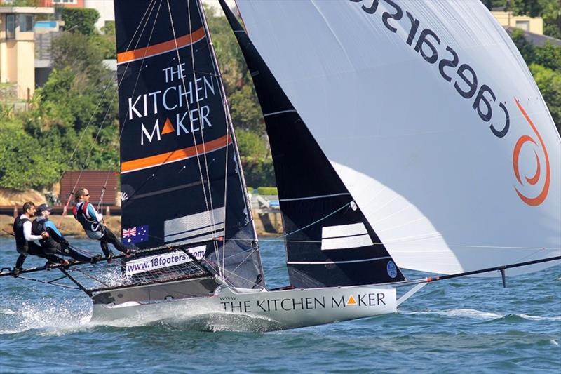 The consisten The Kitchen Maker-Caesarstone has the team in fifth place overall in the champioship - 18ft Skiff Australian Championship, Race 5 - photo © Frank Quealey