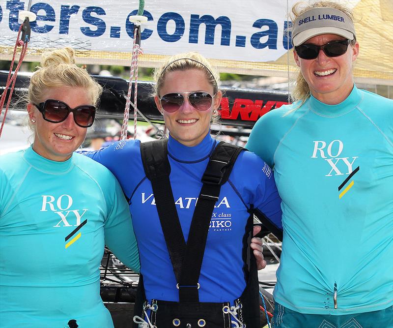 Katie Love's US team at the 2013 JJ Giltinan Championship photo copyright Frank Quealey taken at Australian 18 Footers League and featuring the 18ft Skiff class