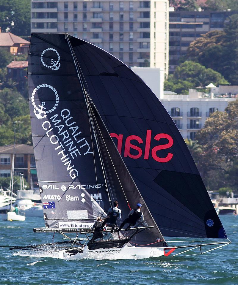 Yvette Heritage in action last Sunday photo copyright Frank Quealey taken at Australian 18 Footers League and featuring the 18ft Skiff class