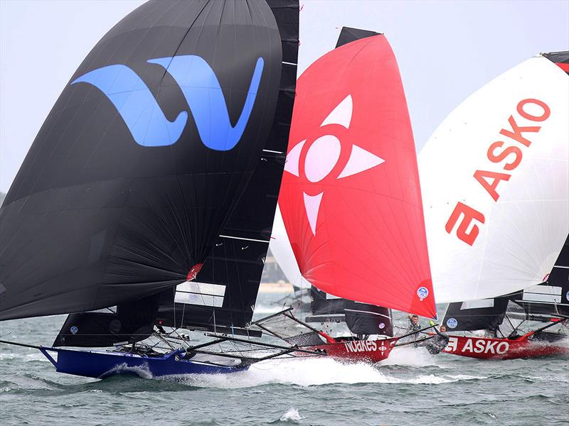 Can Winning Group lead the fleet home again on Sunday - 18ft Skiff Australian Championship 2019 photo copyright Frank Quealey taken at Australian 18 Footers League and featuring the 18ft Skiff class