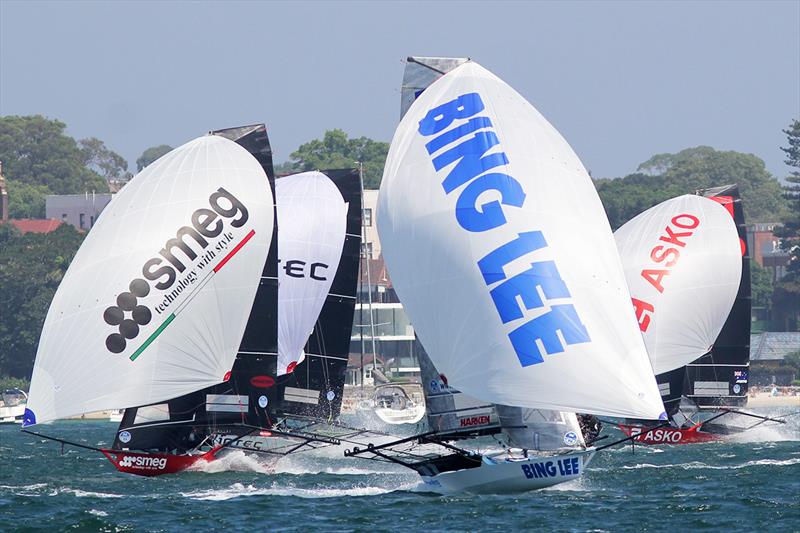 We can expect to see more of this type of action in the final races on Sunday photo copyright Frank Quealey taken at Australian 18 Footers League and featuring the 18ft Skiff class