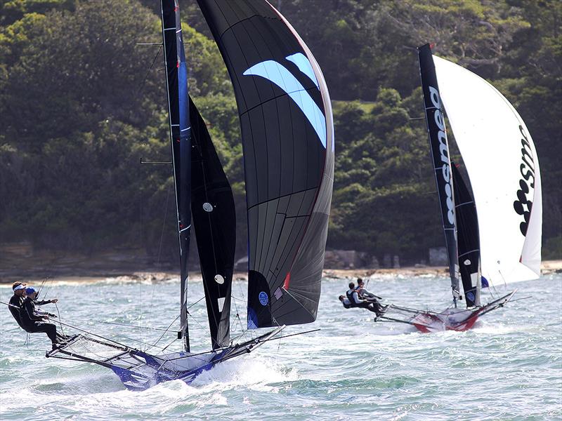 Winning Group coming to get Smeg - Race 16 of the Club Championship photo copyright Frank Quealey taken at Australian 18 Footers League and featuring the 18ft Skiff class