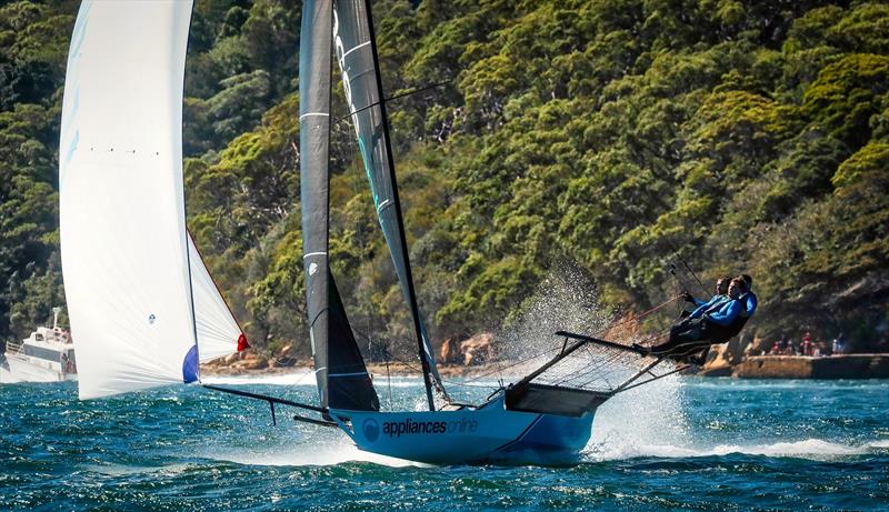 Appliances Online (BRett Van Munster) - Race 2 - JJ Giltinan Championship 2019, March 3, 2019 photo copyright Michael Chittenden taken at Australian 18 Footers League and featuring the 18ft Skiff class