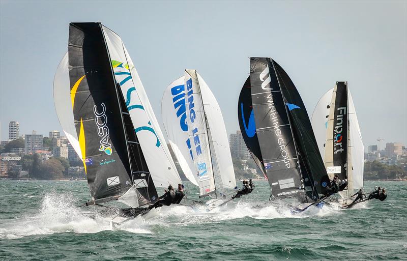 Race 3 - JJ Giltinan Trophy - Sydney harbour - March 5, 2019 photo copyright Michael Chittenden taken at Australian 18 Footers League and featuring the 18ft Skiff class