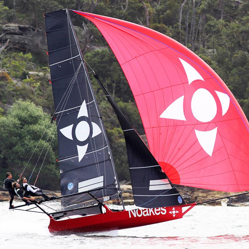 Sean Langman and his Noakesailing team in a Southerly wind on Sydney Harbour in last season's club racing photo copyright Frank Quealey taken at Australian 18 Footers League and featuring the 18ft Skiff class