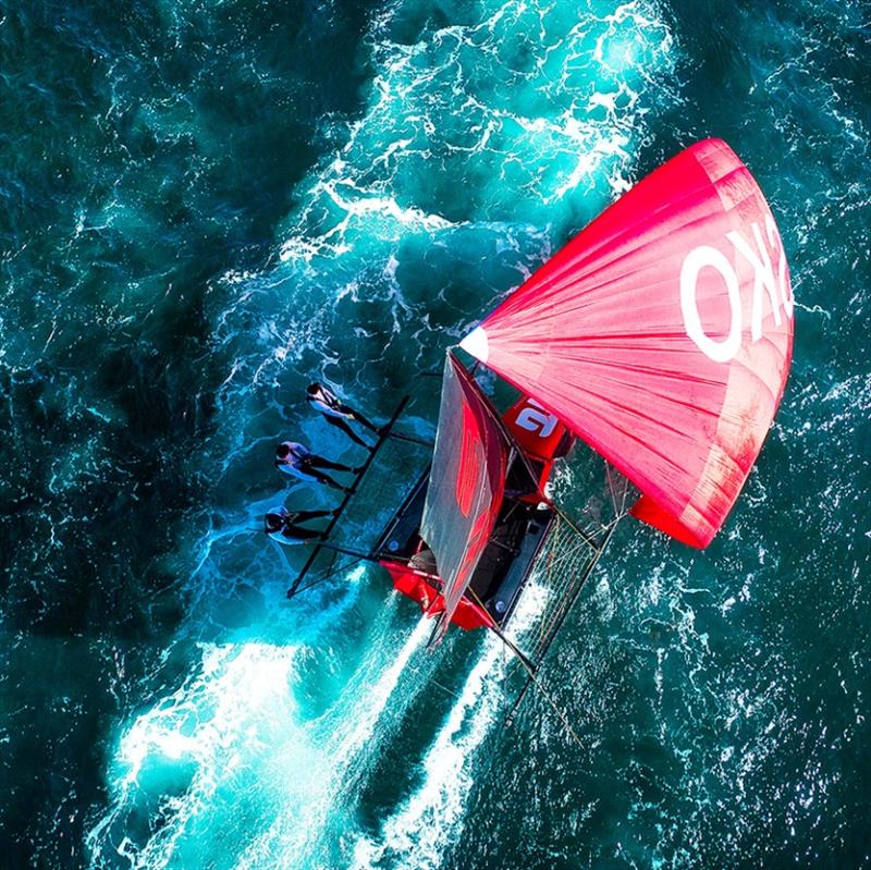 An image from the he drone during the 2018 Season photo copyright Frank Quealey taken at  and featuring the 18ft Skiff class